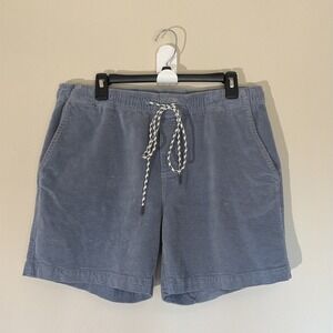 True Grit Blue Corduroy Elastic Waist Drawstring Casual Shorts Mens Large